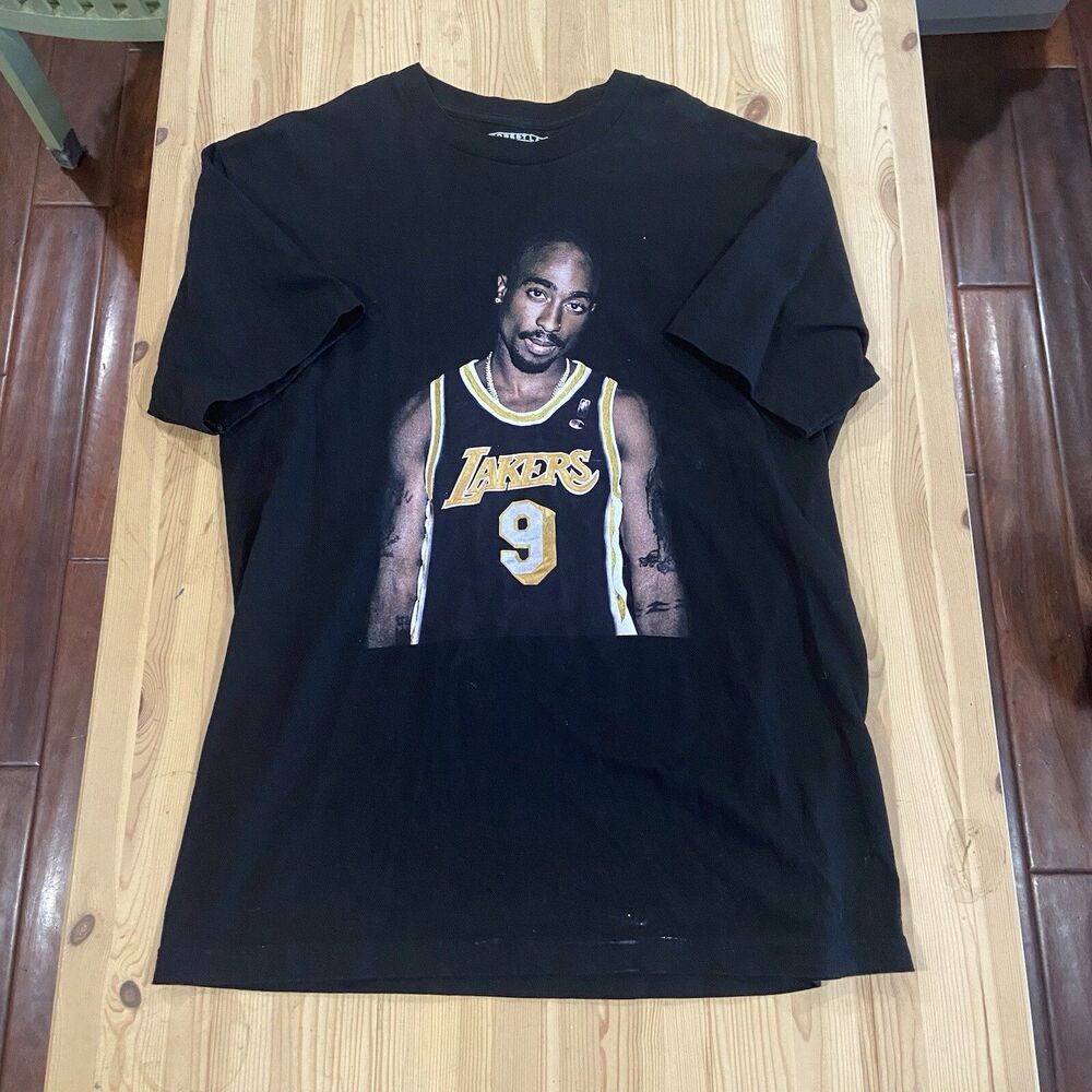 Tupac Lakers Black Promo Shirt Size L 2 Pac Rap Hip Hop